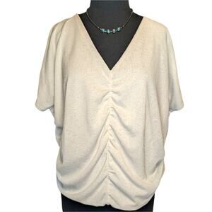 Express Womens Dolman Sleeve Boxy Ivory Blouse Size XL